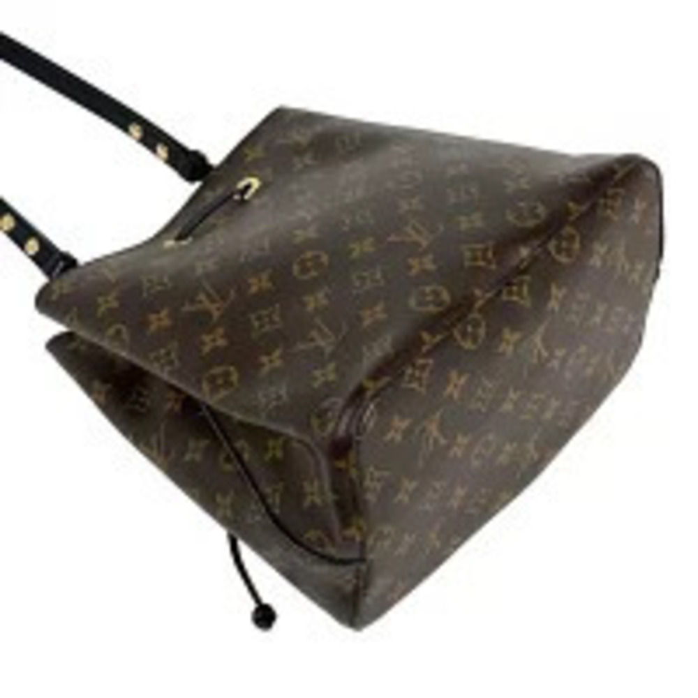 Louis Vuitton drawstring Neo Monogram black Noe shoulder brown bag Black Brown